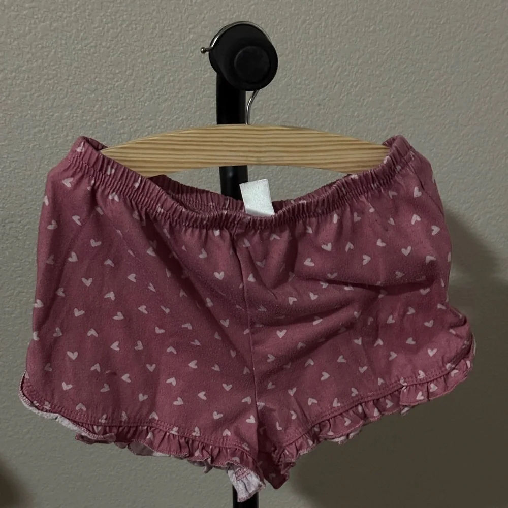 Carter's Maroon Pajama Shorts with Heart Design